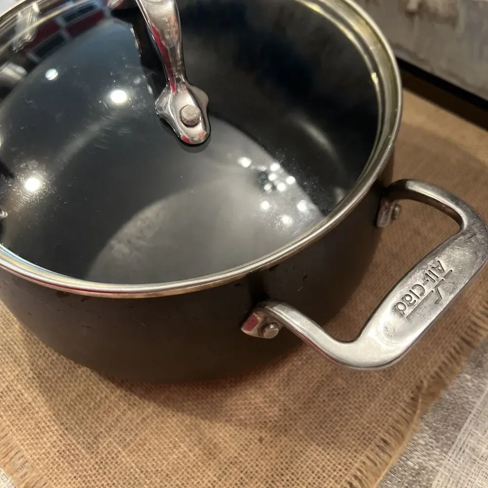 All-Clad Anodized Nonstick 3.5-Qt. Saucepan with Lid Used